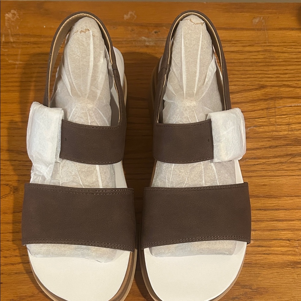 Dr. Scholl's Dark Brown Platform Slingback Sandals - Picture 3 of 4